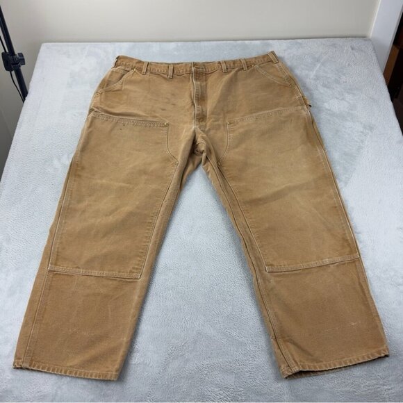 Vintage Carhartt Men's Sz 45x27 B01-BRN Double Knee Carpenter Pants Made in USA - Picture 12 of 14